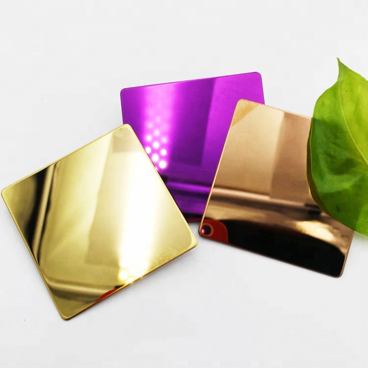 Aisi Decorative 304 201 316 420 430 BA Cold Rolled 4X8 Rose Golden Color Ss Gold Mirror Finish Stainless Steel Plate Sheet