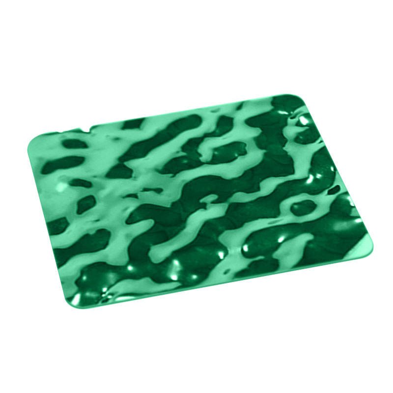 PVD Color Green Mirror Water Wave Stainless Steel Stamped Ripple Sheet for Wall Panel